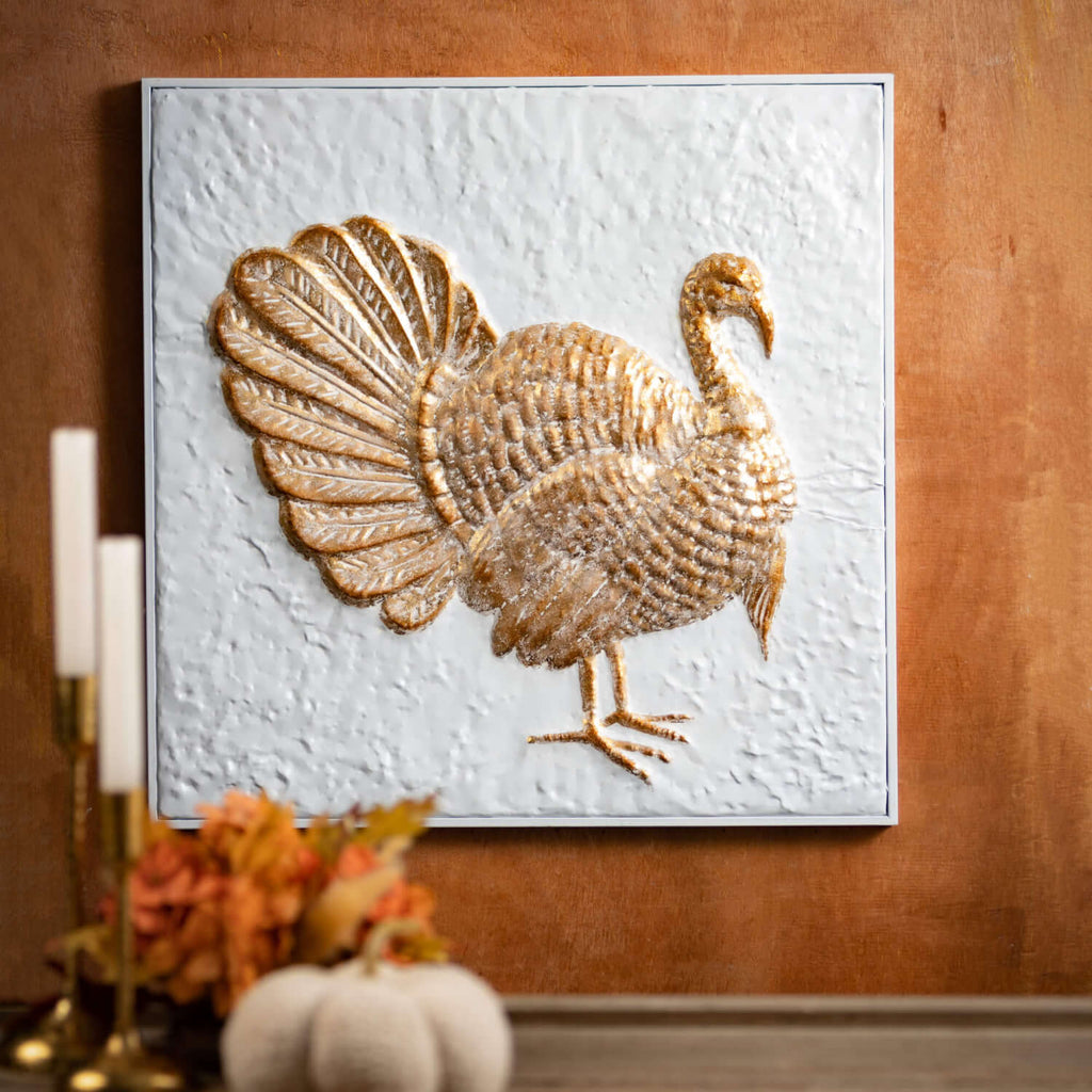 Gilded Turkey Metal Wall Art  