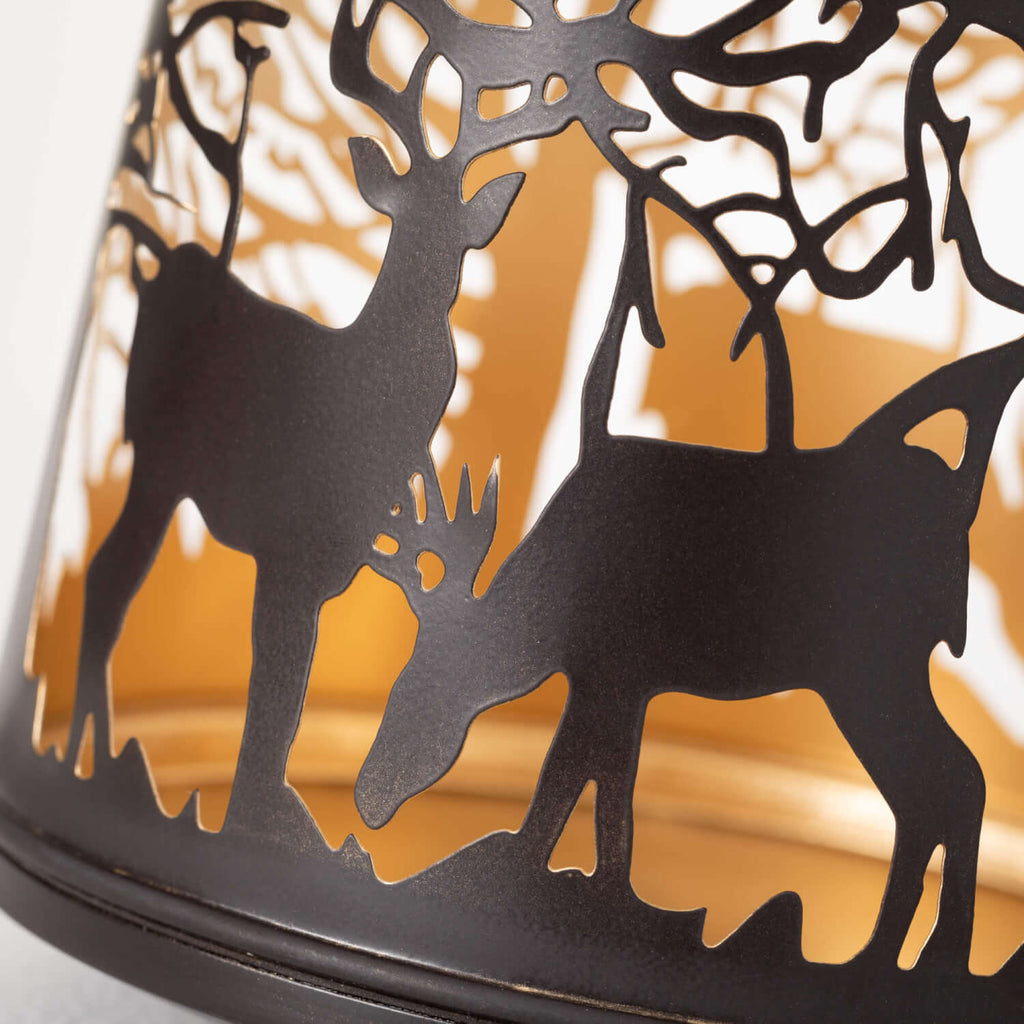 Brown Metal Deer Lantern      