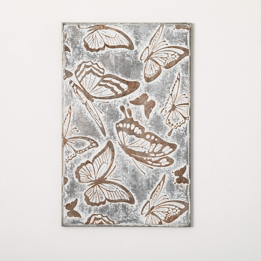 Metal Relief Butterfly Panel  