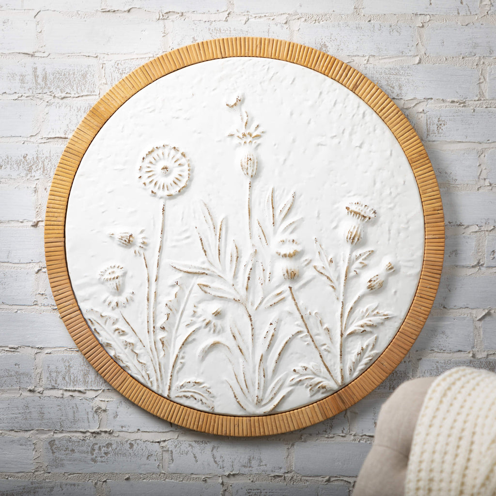 Raised Floral Wall Medallion  