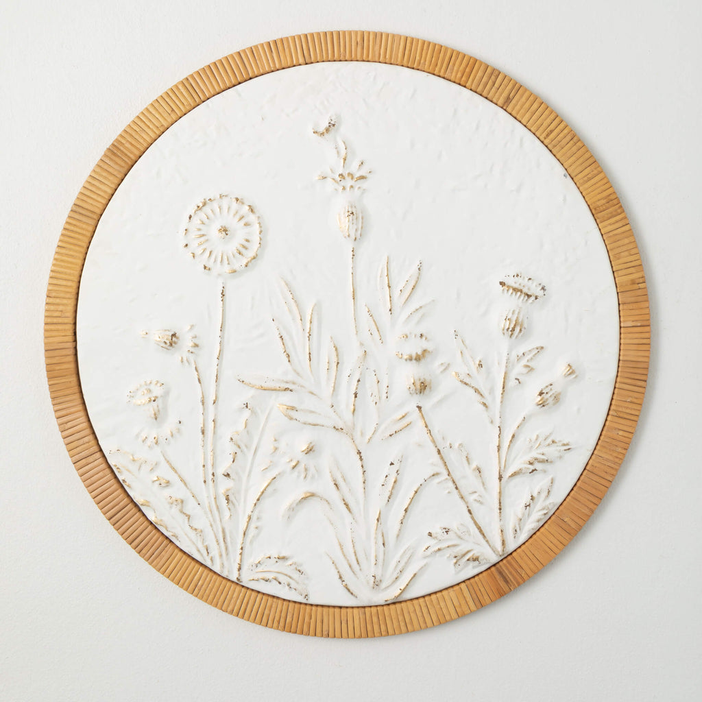 Raised Floral Wall Medallion  