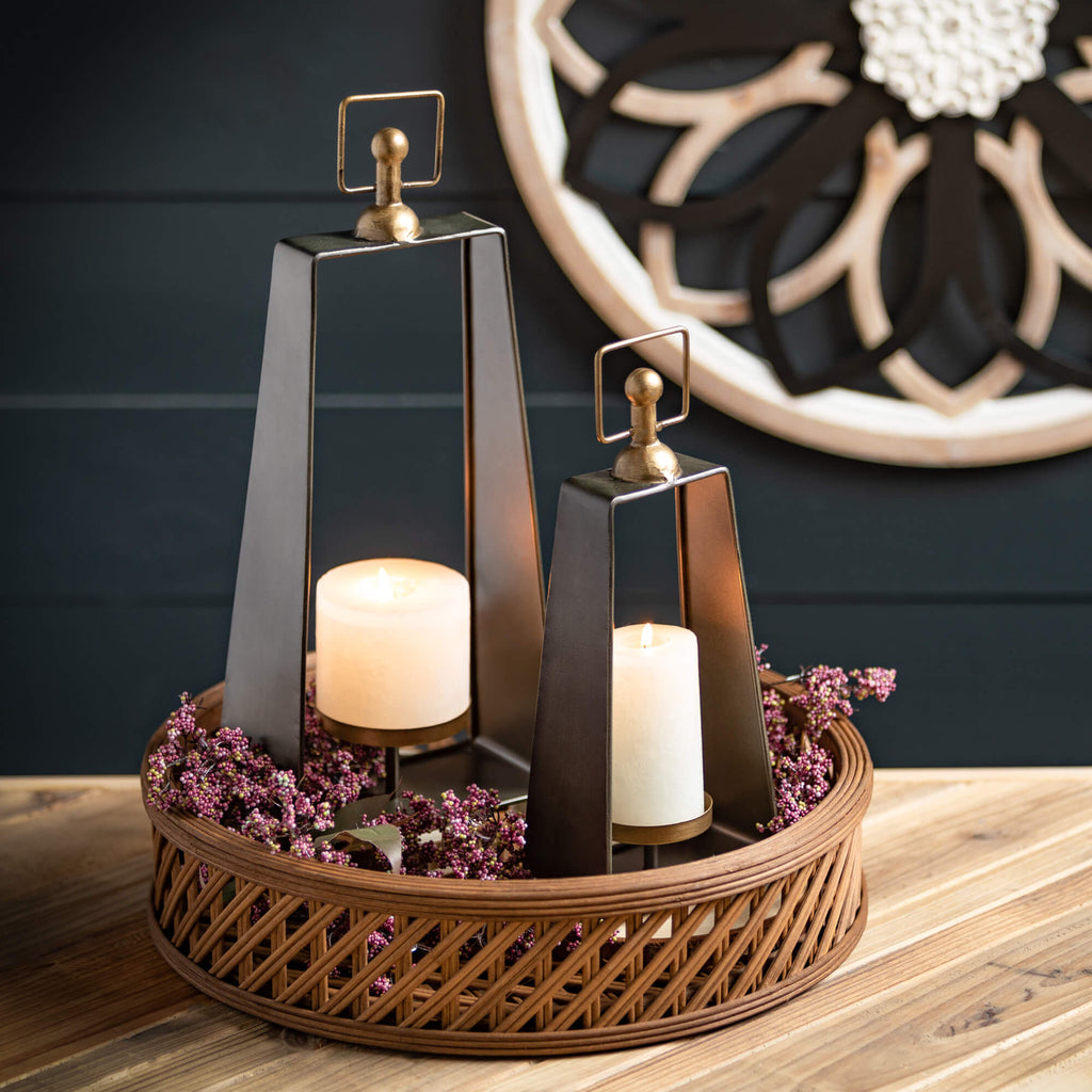 Metal Framed Candles Holders  