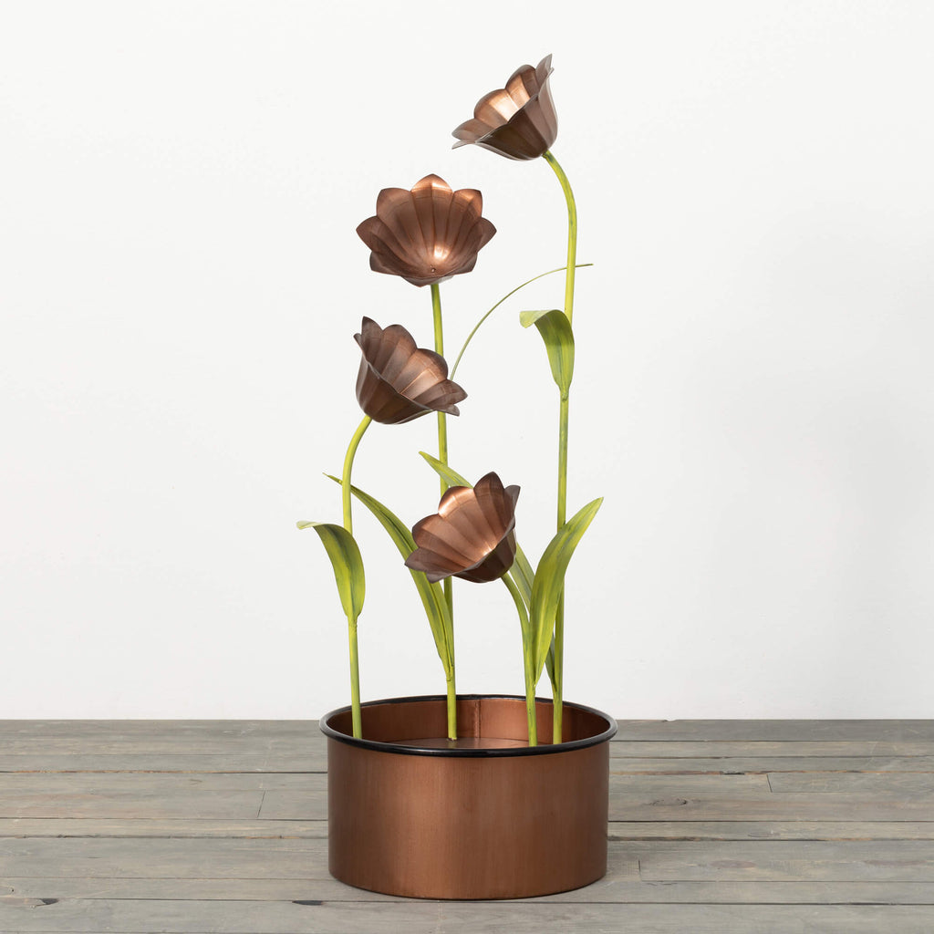 Copper Tulip Water Fountain   