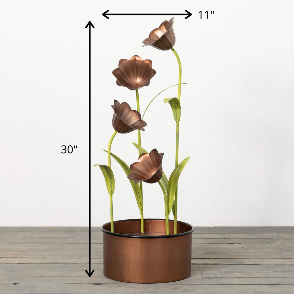 Copper Tulip Water Fountain   