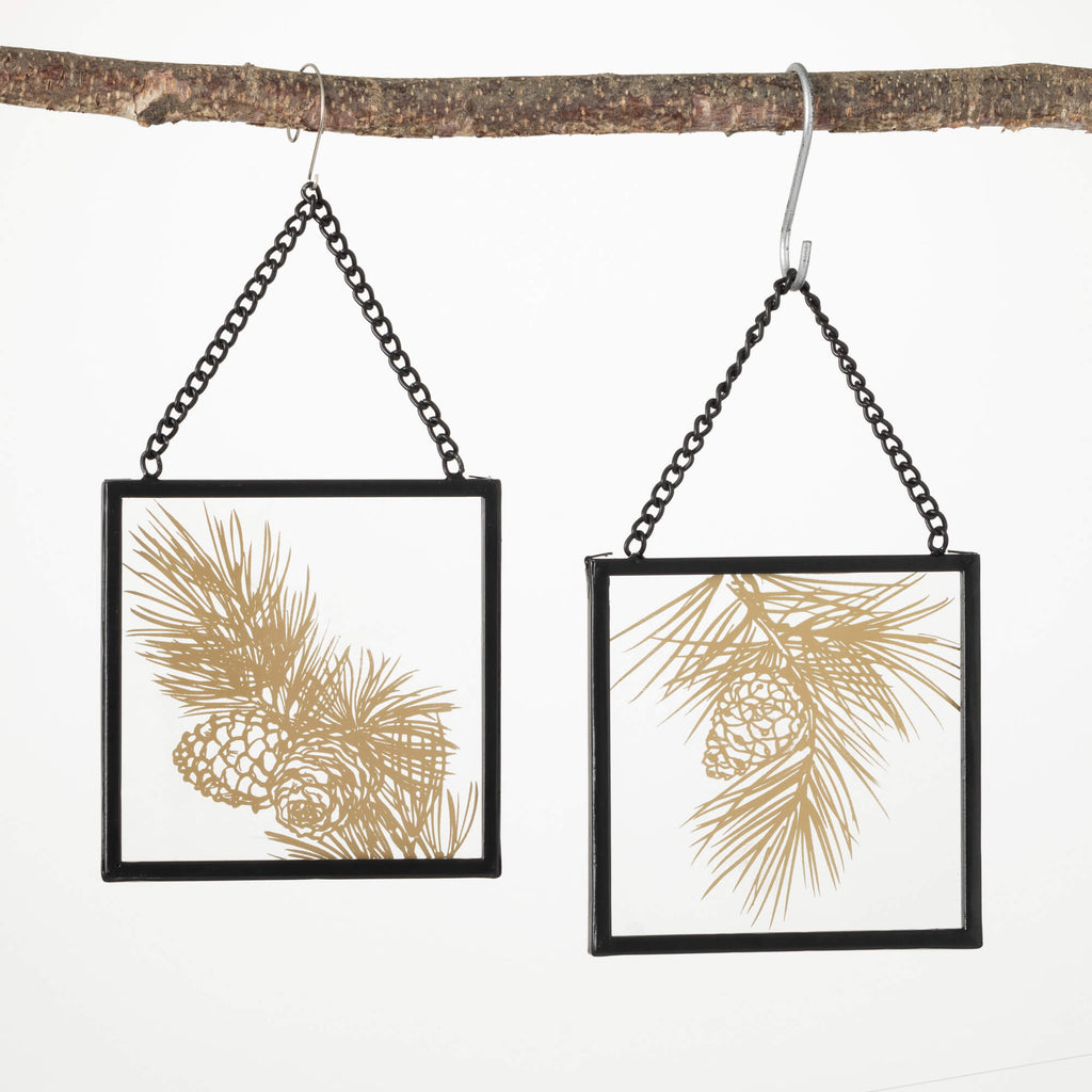 Glass Pinecone Wall Decor Set 