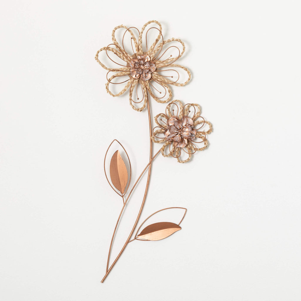 Metal Flower Stem Wall Decor  