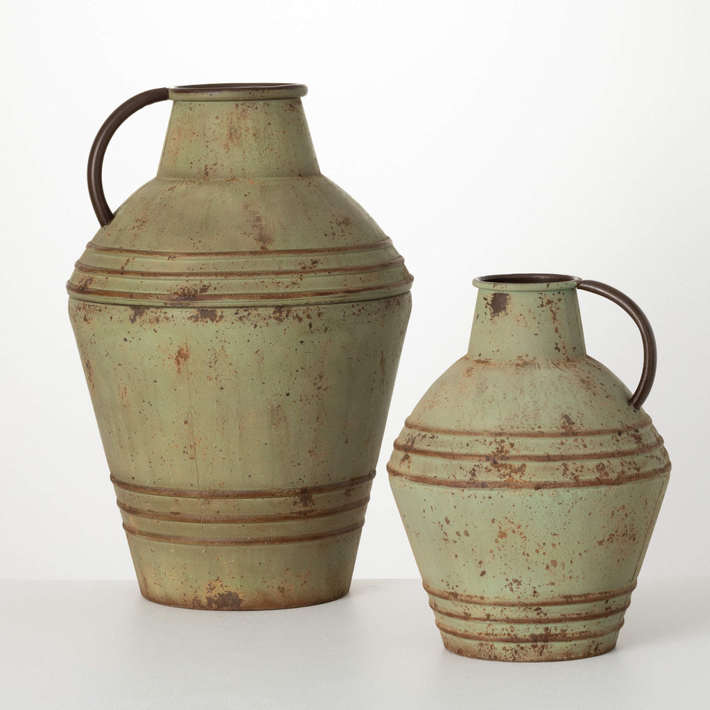 Oversized Patina Jug Set Of 2 