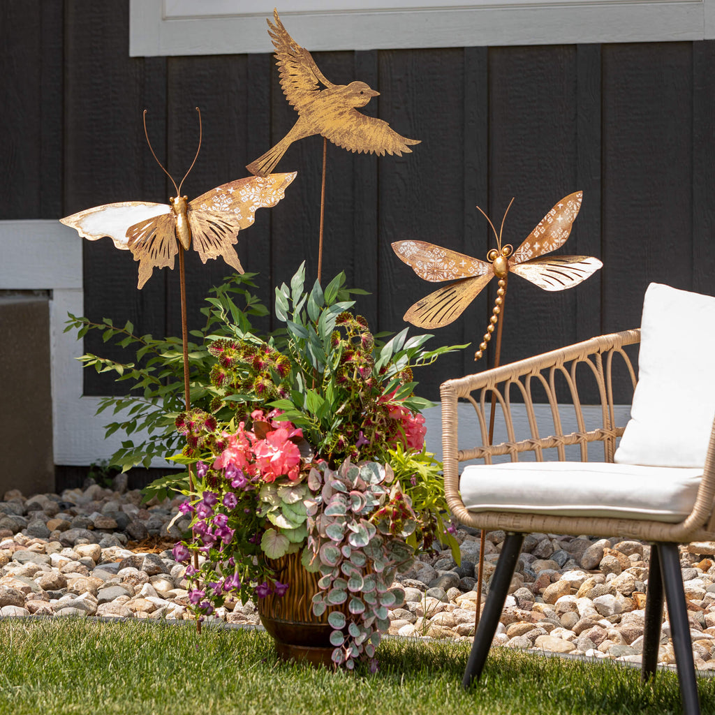 Copper Butterfly Garden Stake 