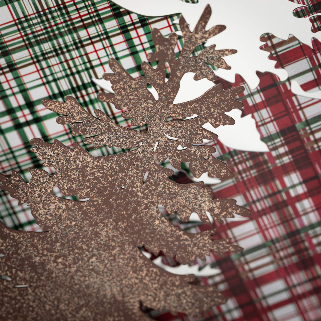 Rustic Plaid Tabletop Trees   