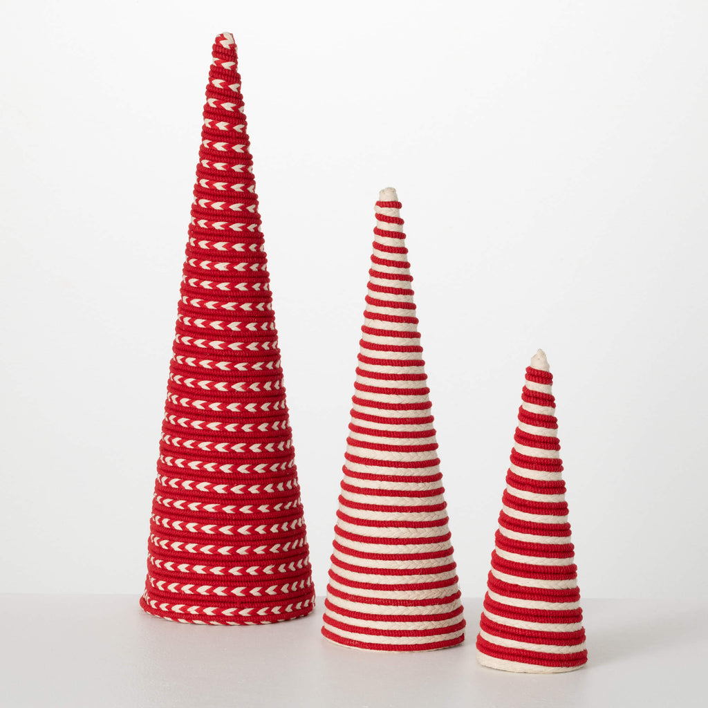 Red White Tabletop Cone Tree  