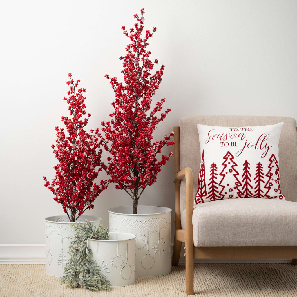 White Pierced Xmas Planters   