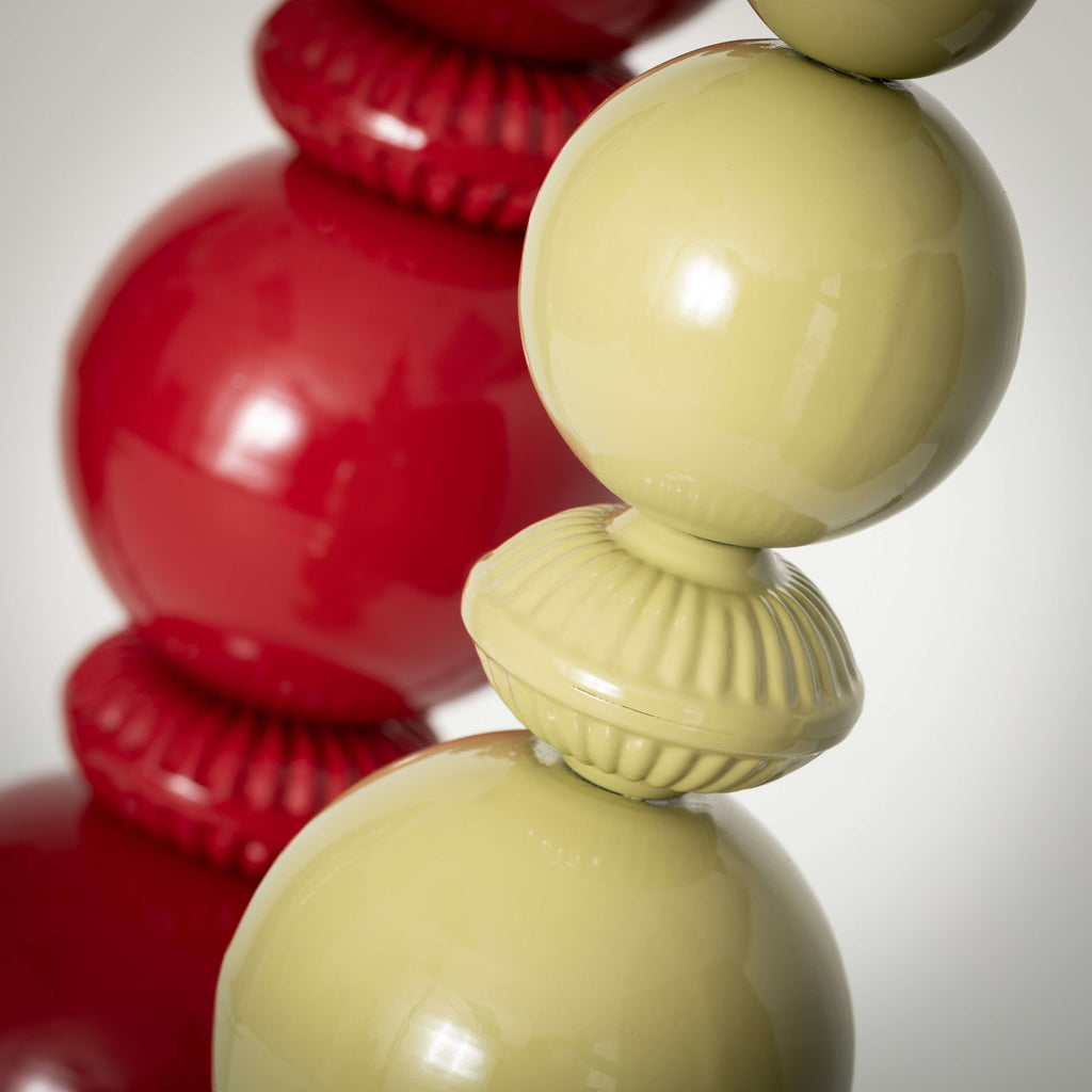 Red Green Finial Figurines    