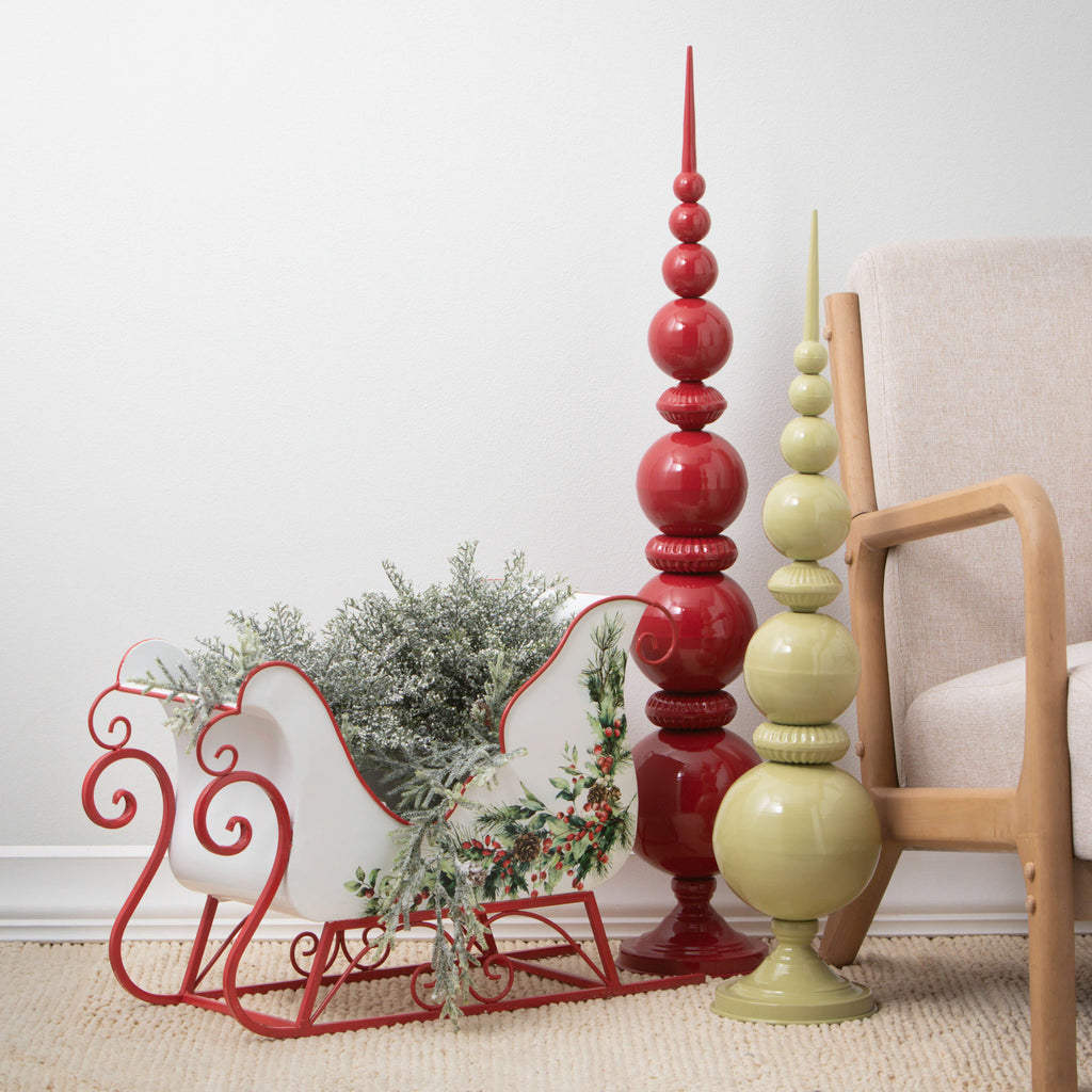 Red Green Finial Figurines    