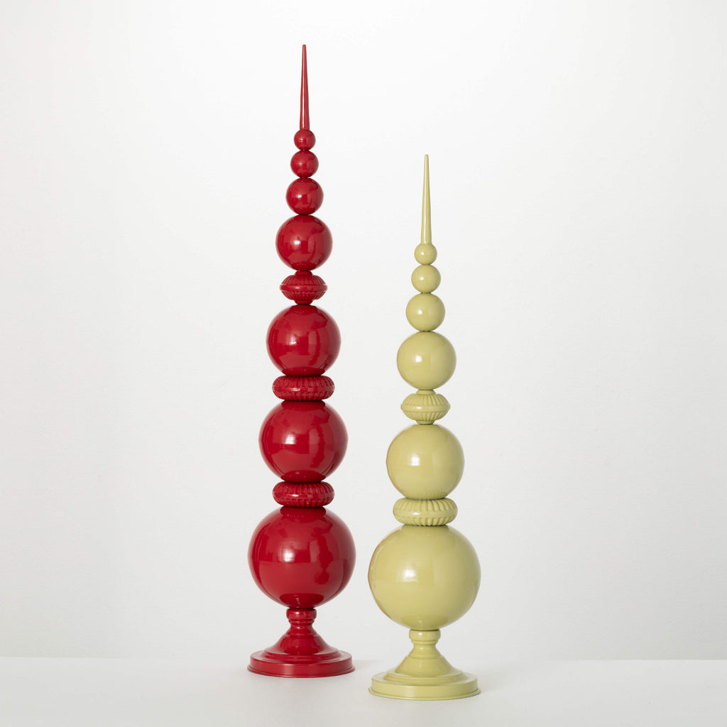 Red Green Finial Figurines    