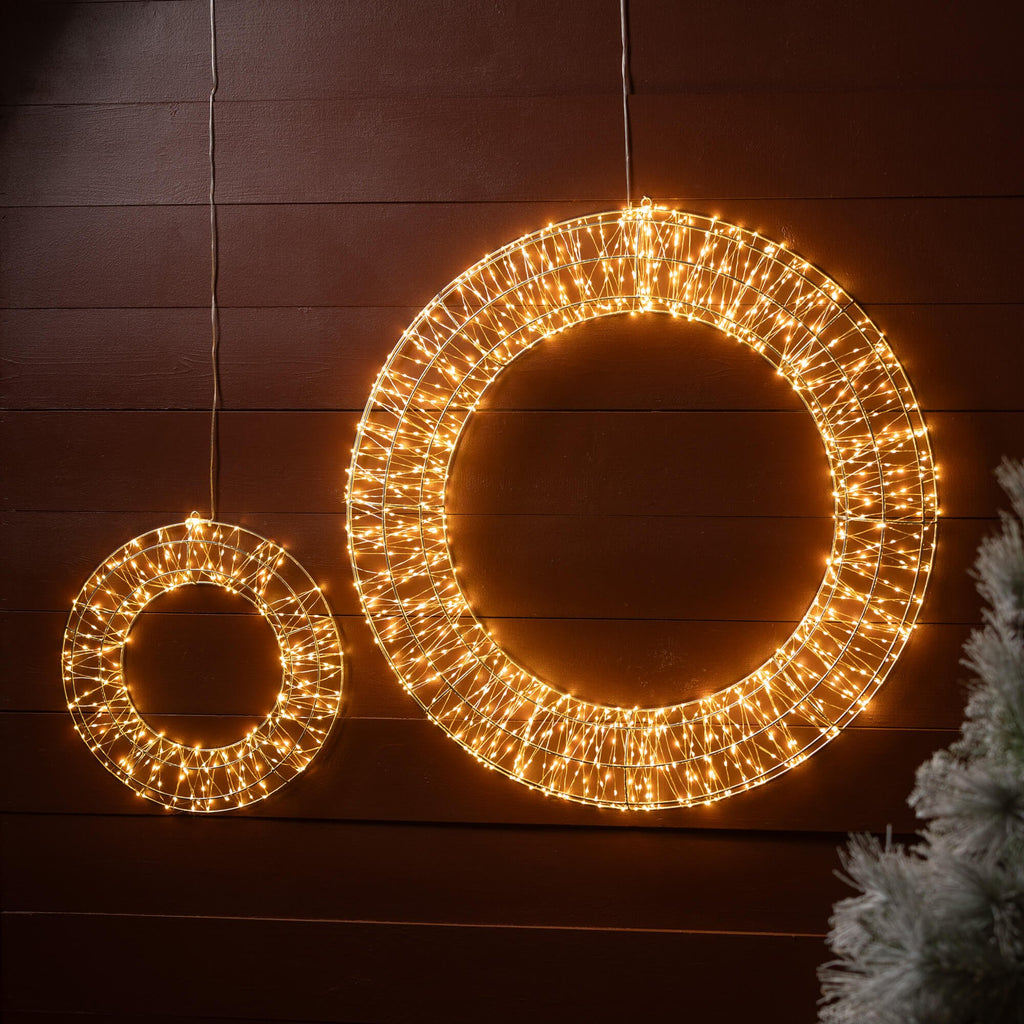 Large Lighted Silver Wreath   