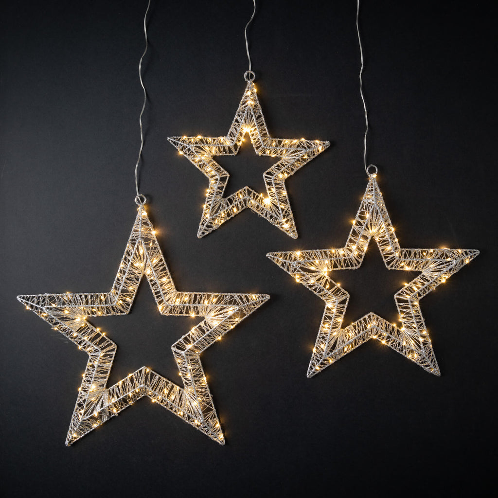 Silver Lighted Star Trio      