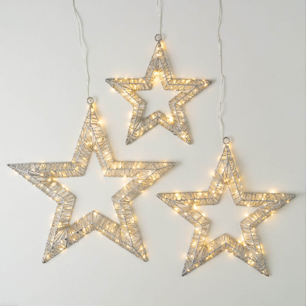 Silver Lighted Star Trio      