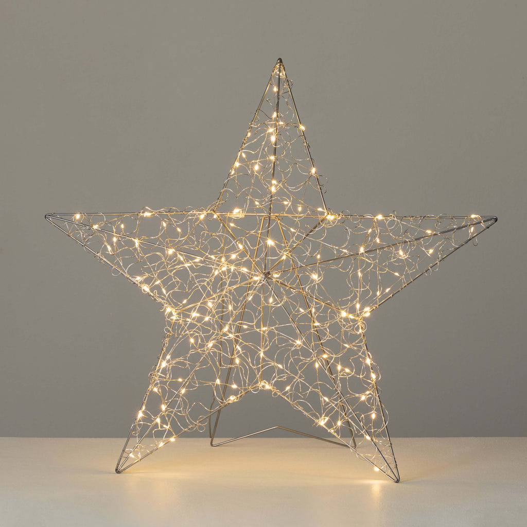 Silver Lighted Star With Stand