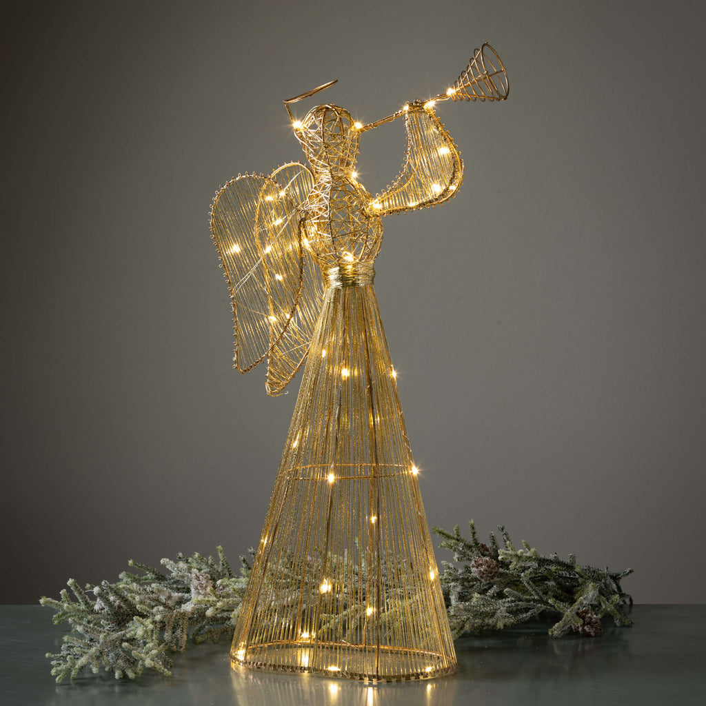 Large Lighted Gold Angel      