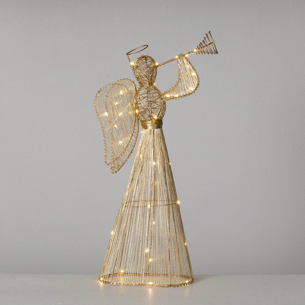 Large Lighted Gold Angel      