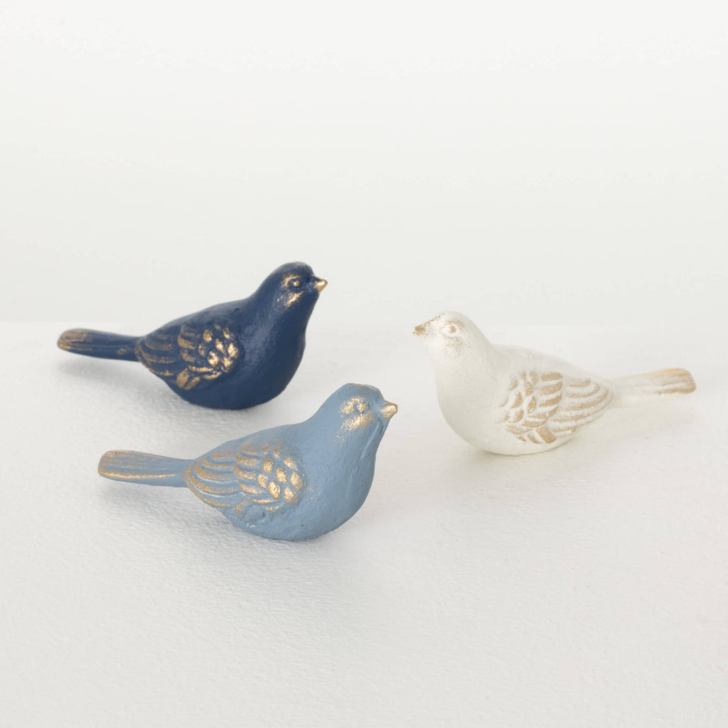 Color-Washed Bird Figurines   