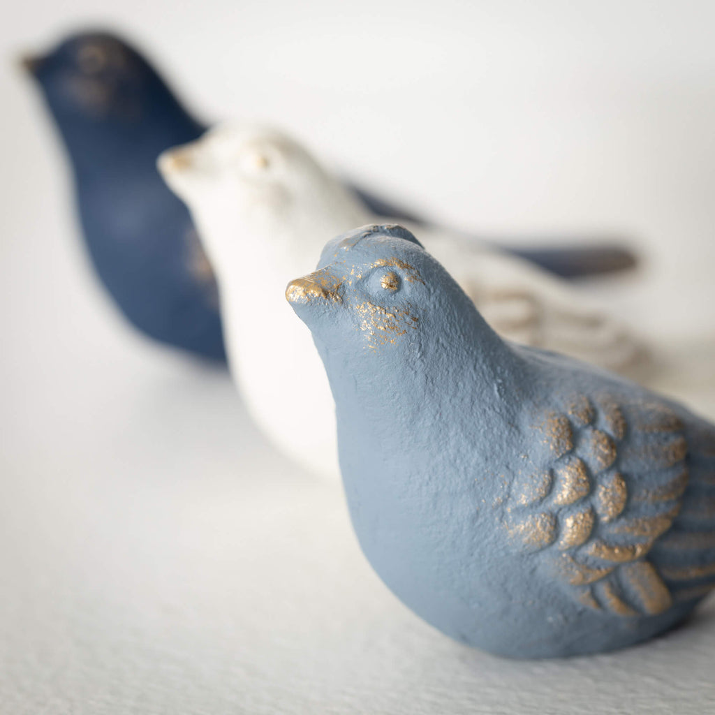 Color-Washed Bird Figurines   