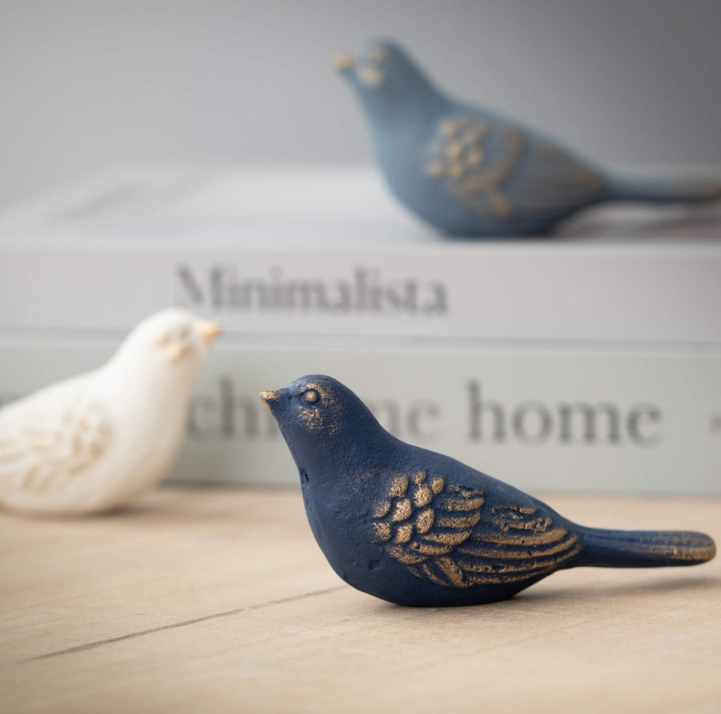 Color-Washed Bird Figurines   