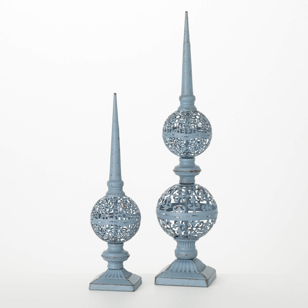 Metal Tabletop Finial Set Of 2