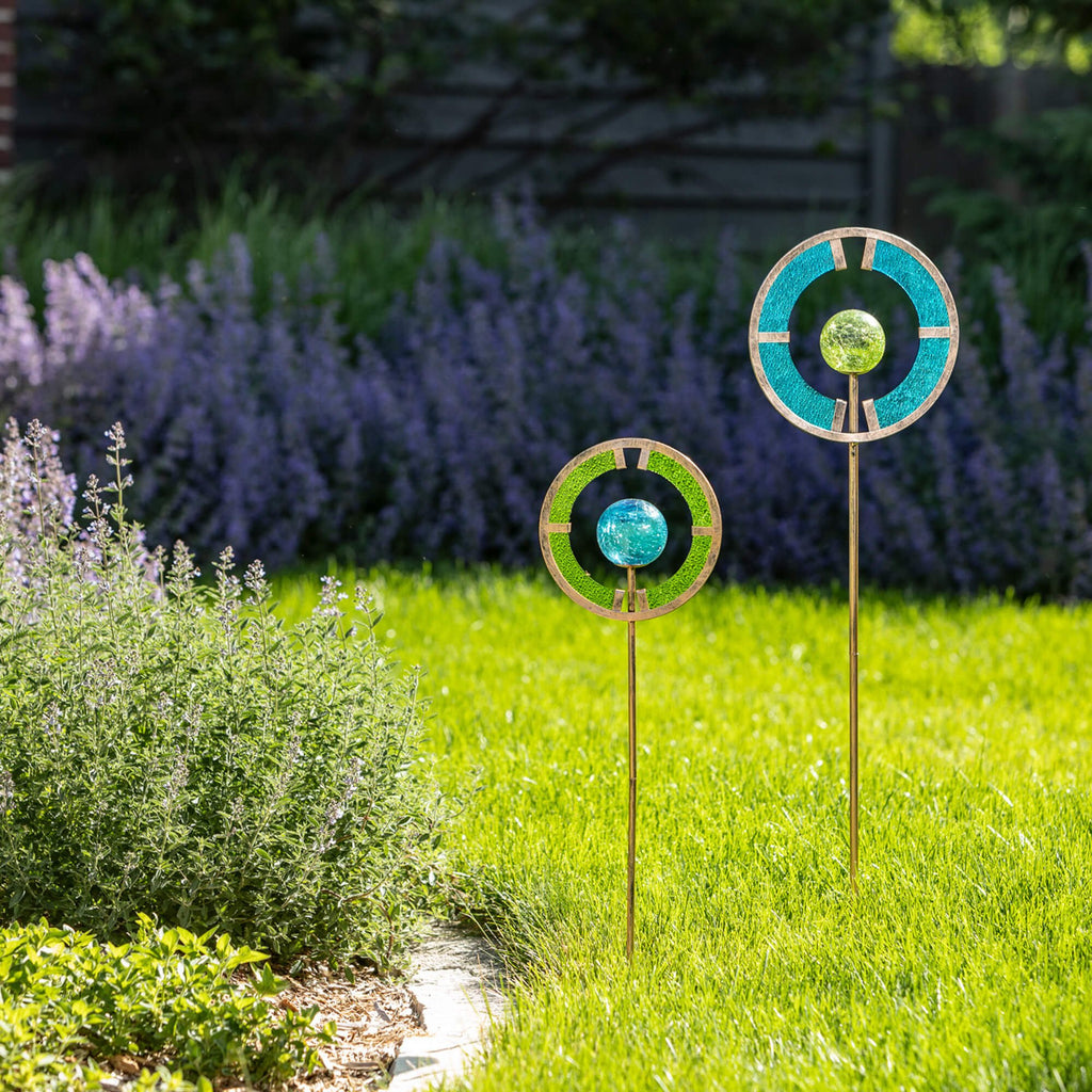 Blue And Green Circle Stake   