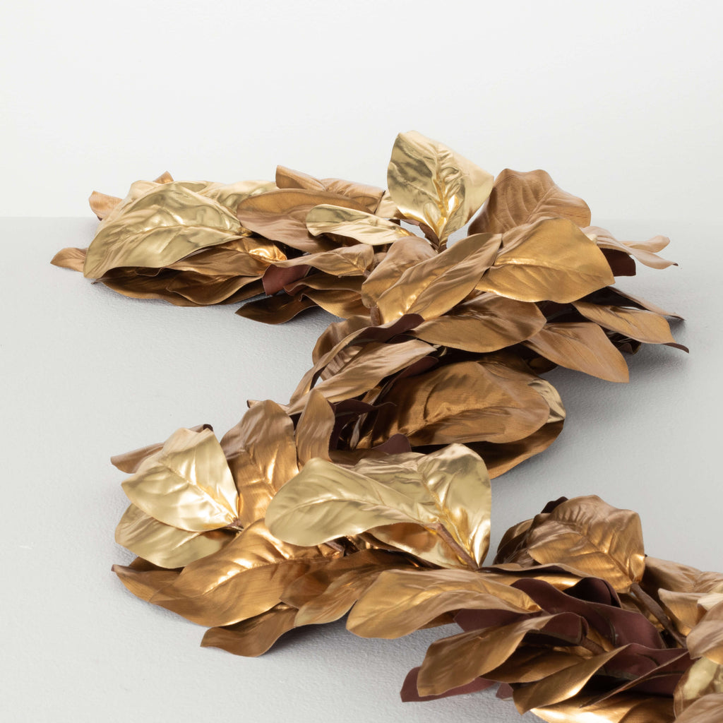 Metallic Gold Magnolia Garland