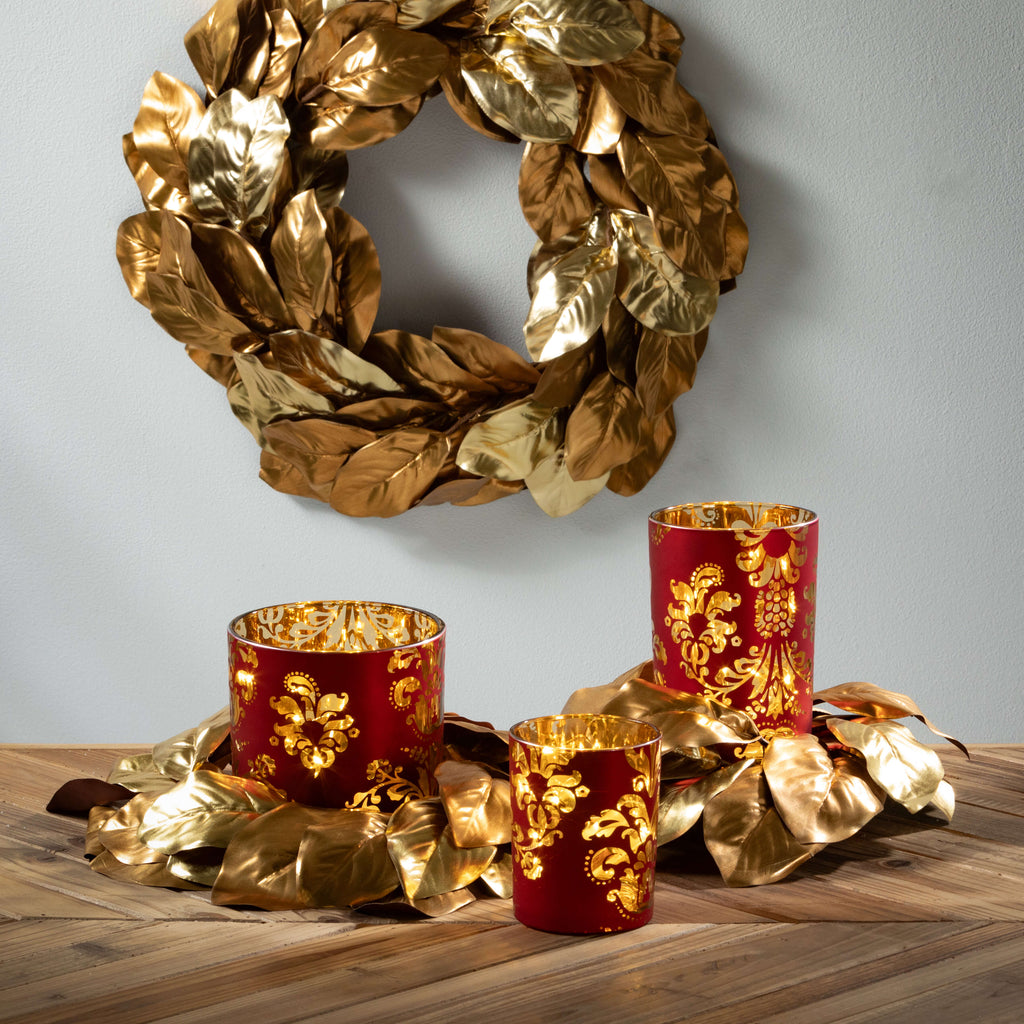 Metallic Gold Magnolia Wreath 