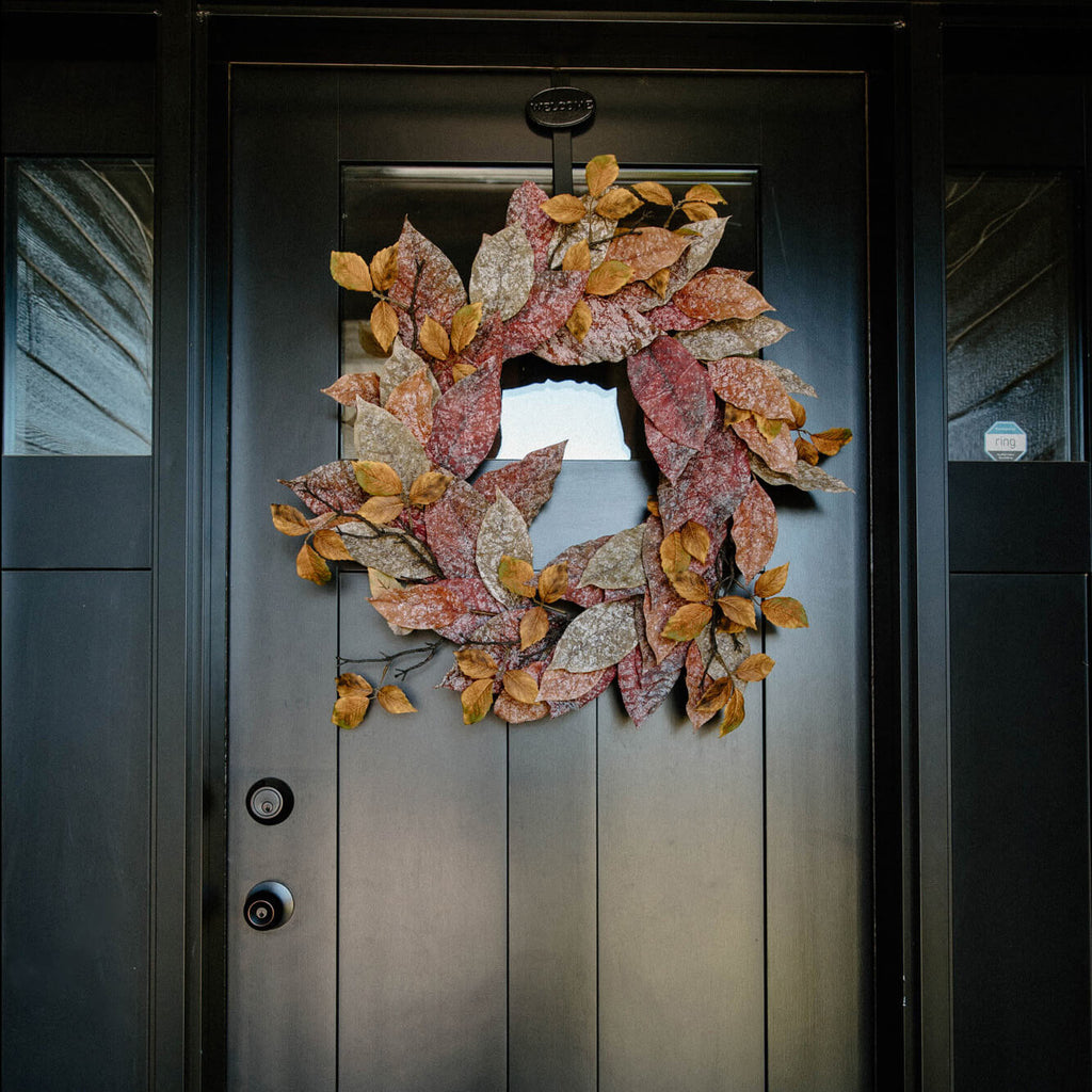 Warm Fall Mixed Leaf Wreath   