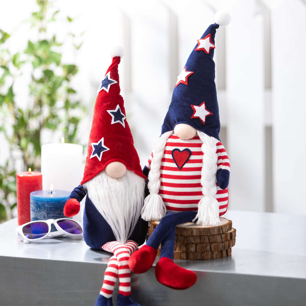 Patriotic Plush Gnome Set Of 2