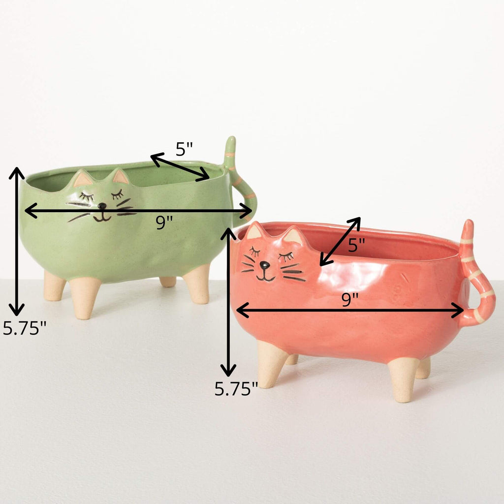 Purr-Fect Cat Planter Set Of 2