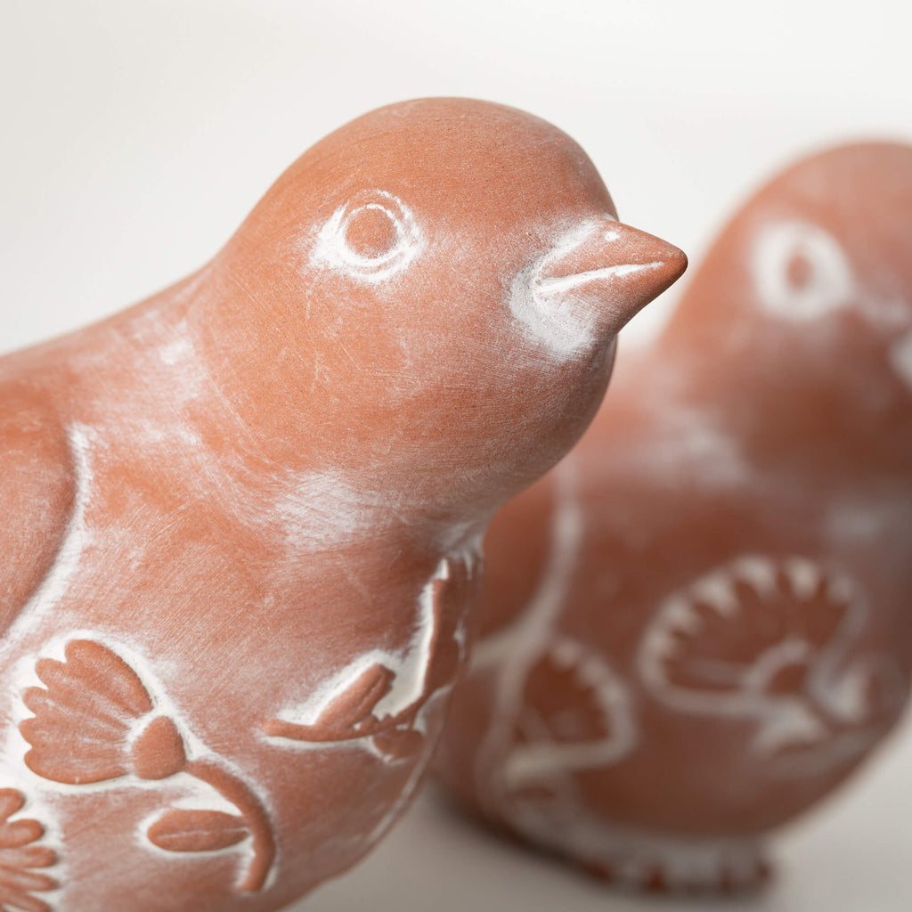 Terracotta Bird Figurine Set 2