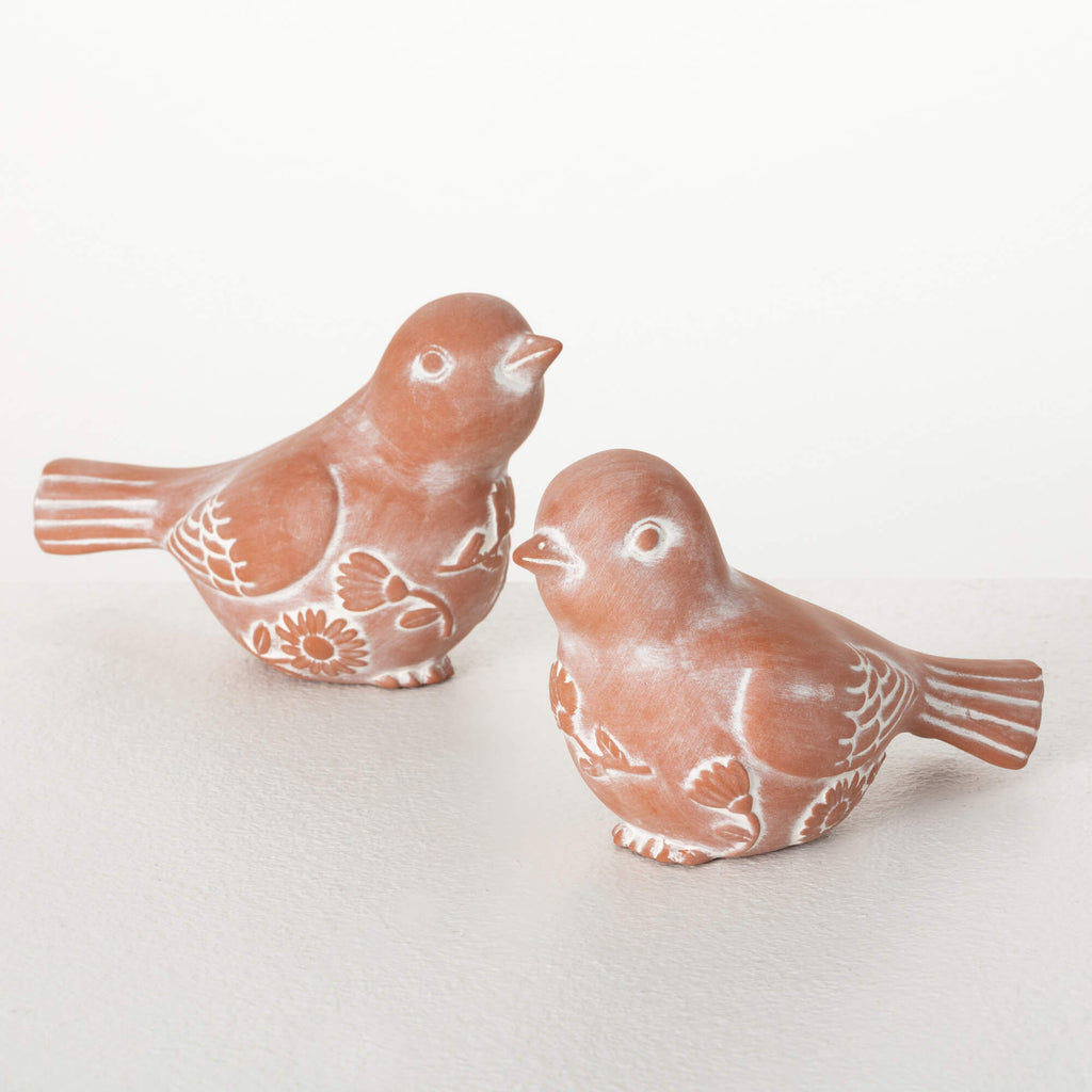 Terracotta Bird Figurine Set 2