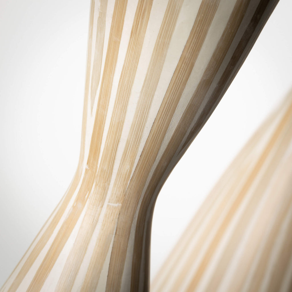 Natural Bamboo Capiz Vase Set 