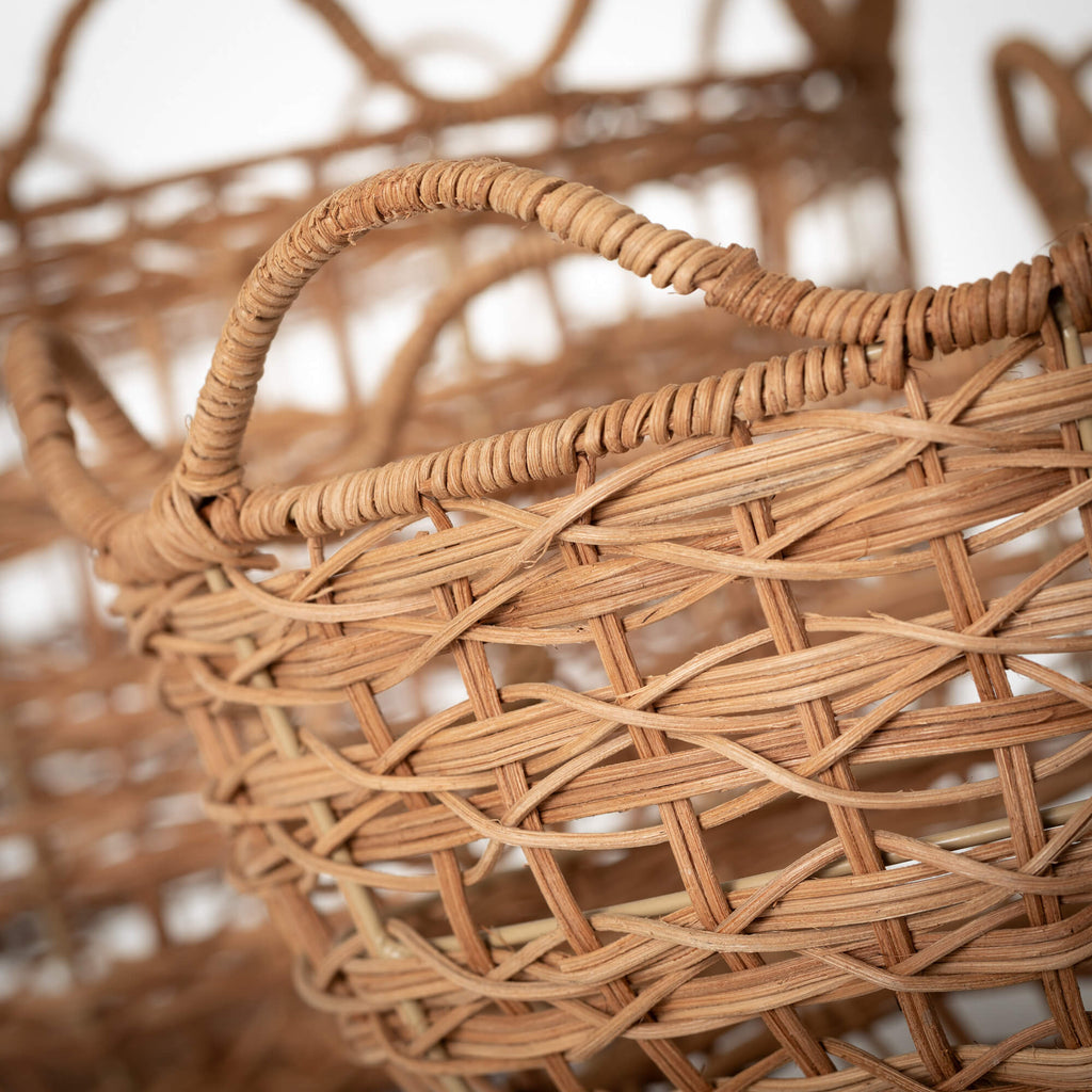 Large Nested Rattan Basket Set