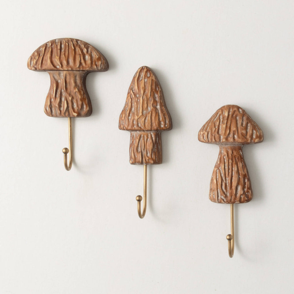 Mushroom Wall Hooks Set Of 3  