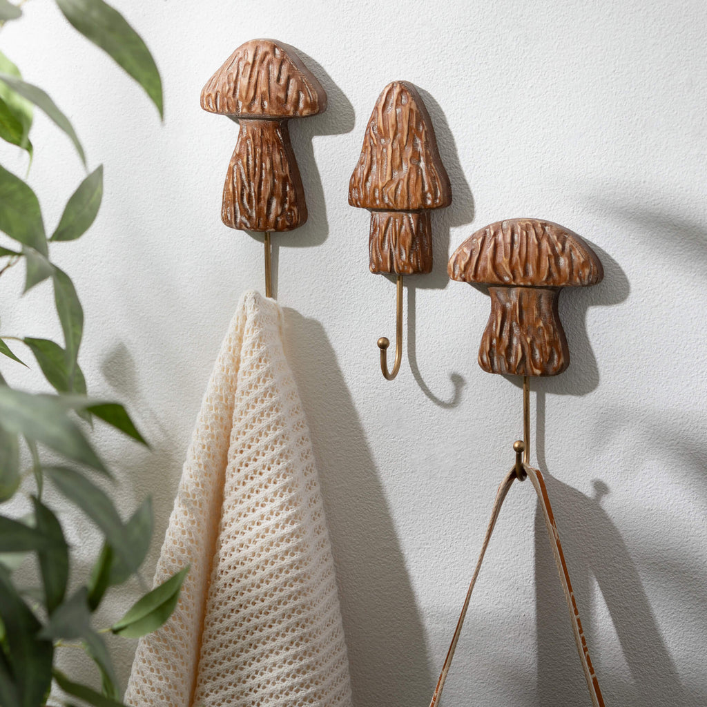 Mushroom Wall Hooks Set Of 3  