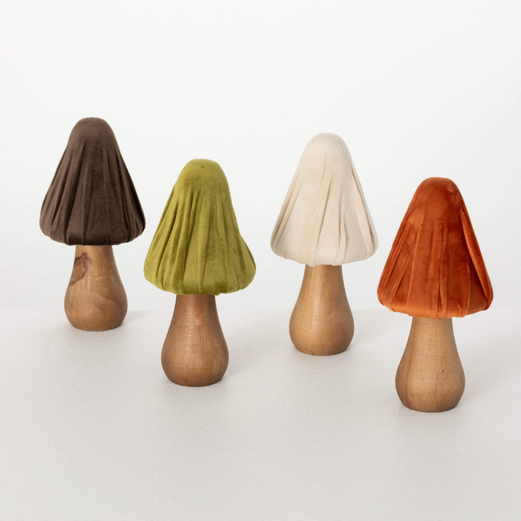 Four-Color Wood Mushroom Set  