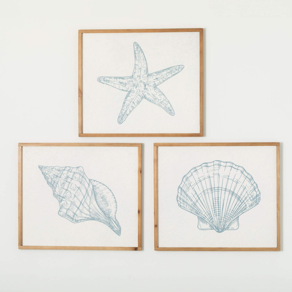 Seashell Icons Wall Decor Trio