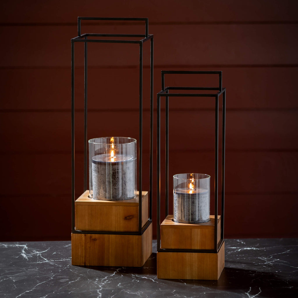 Square Hurrican Lantern Set   