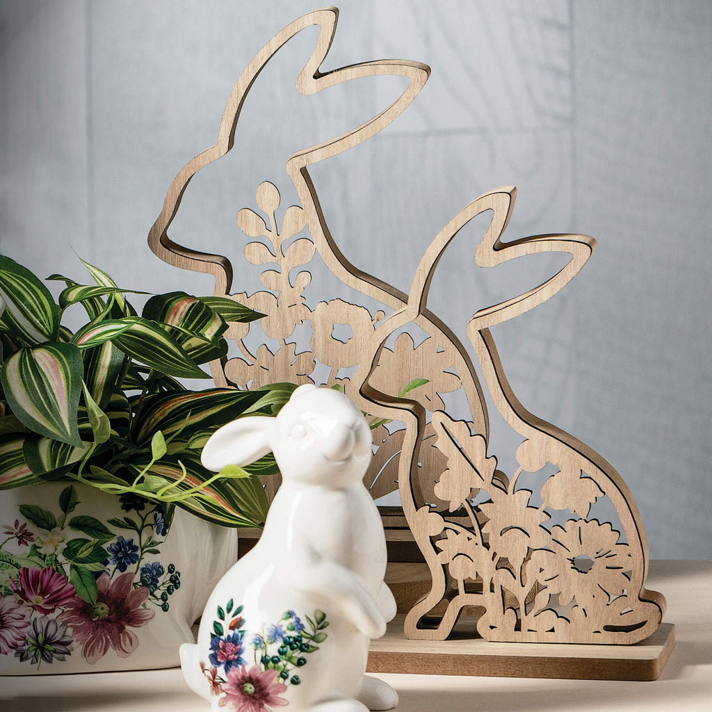 Laser Cut Botanical Bunnies   