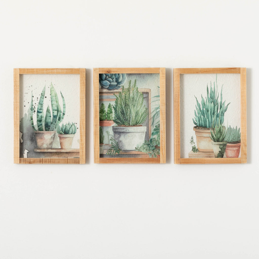 Plant Shadow Box Wall Art Trio