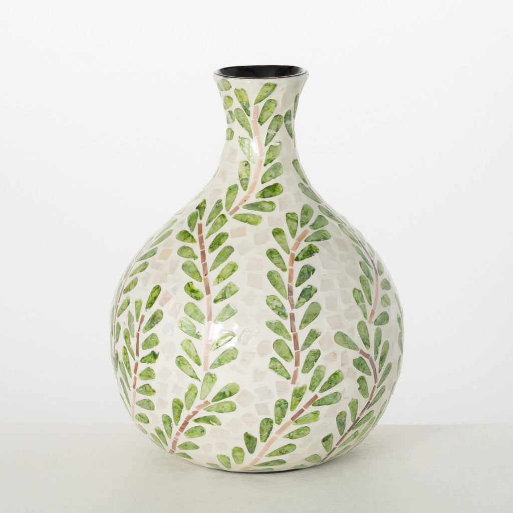 Leaf Pattern Bud Vase         