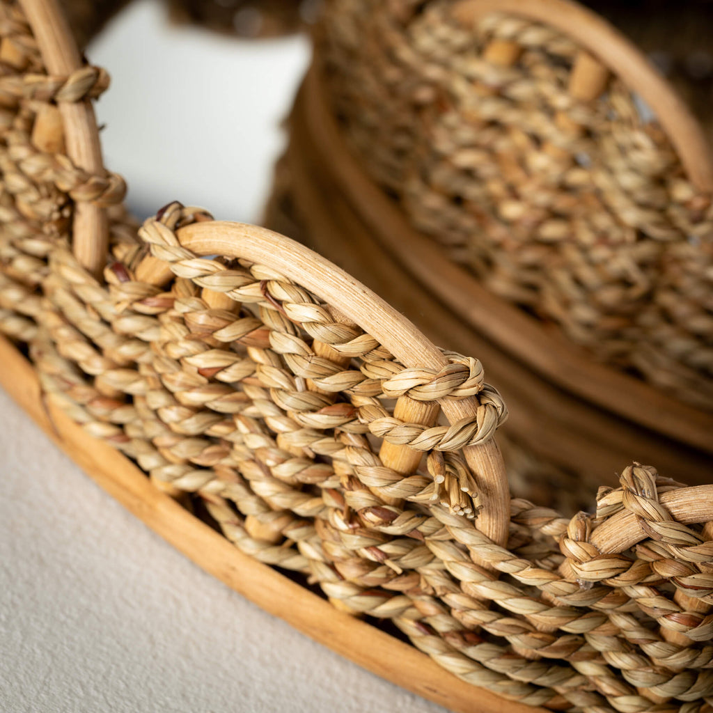 Mirrored Woven Table Tray     