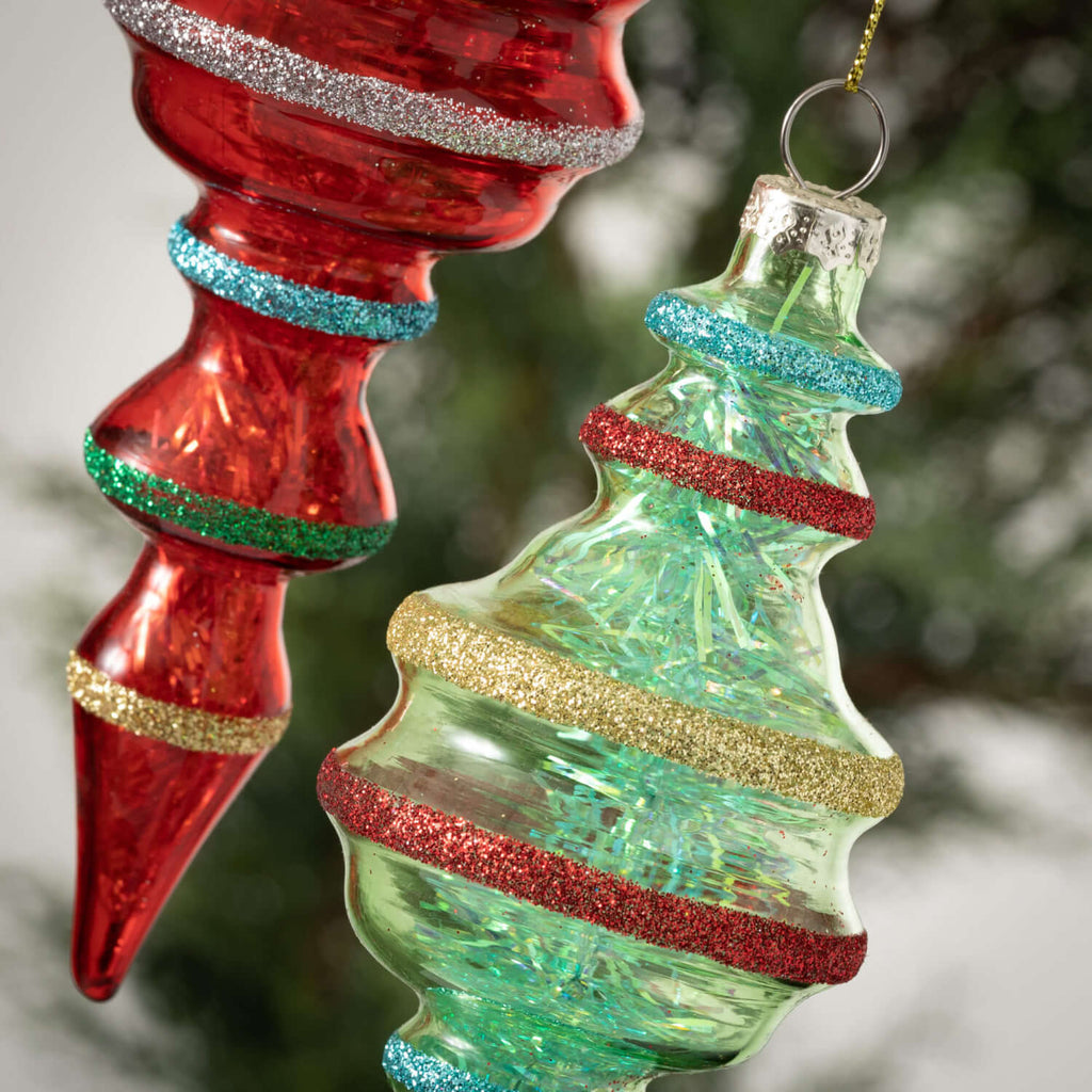 Glitter-Trimmed Finial Set 2  