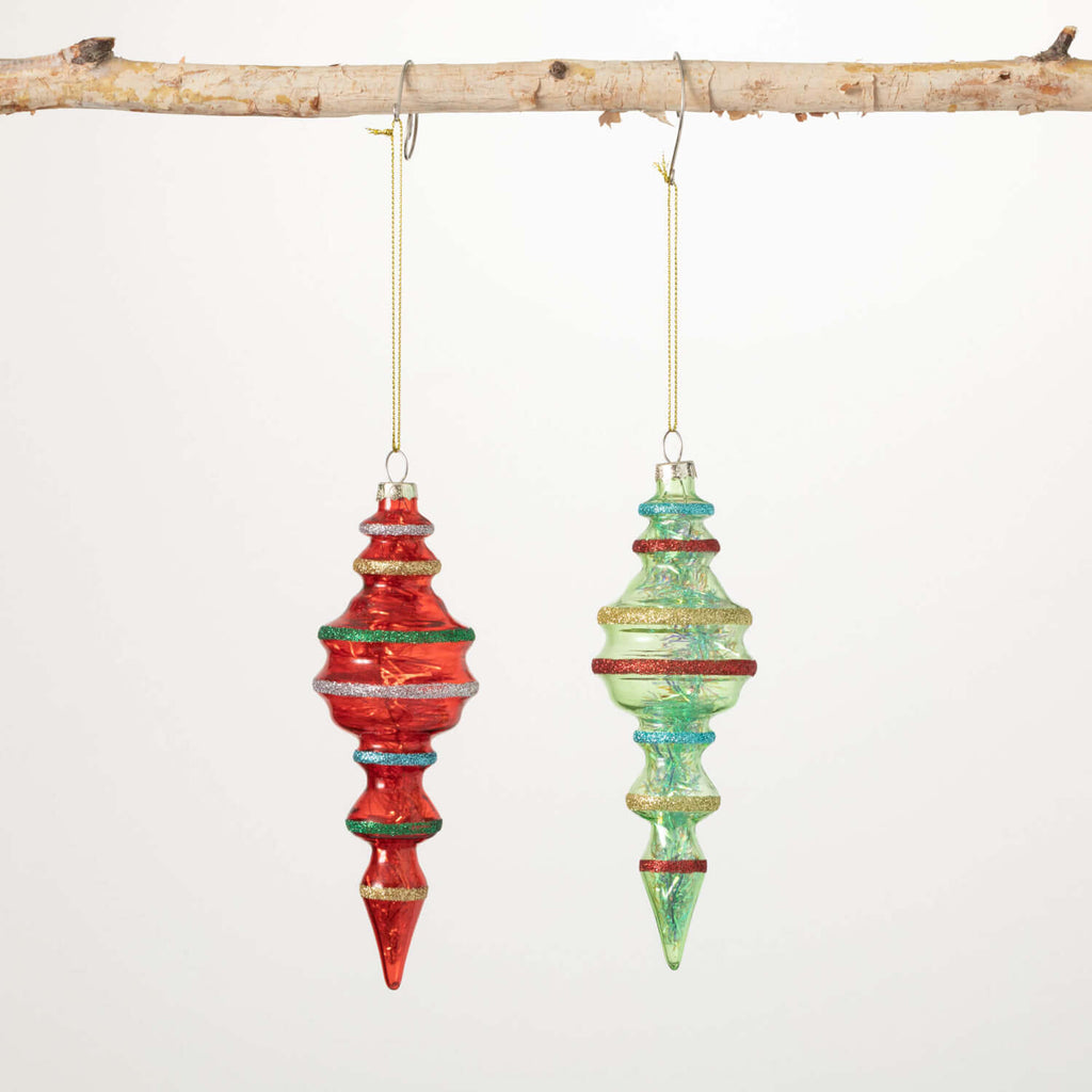 Glitter-Trimmed Finial Set 2  