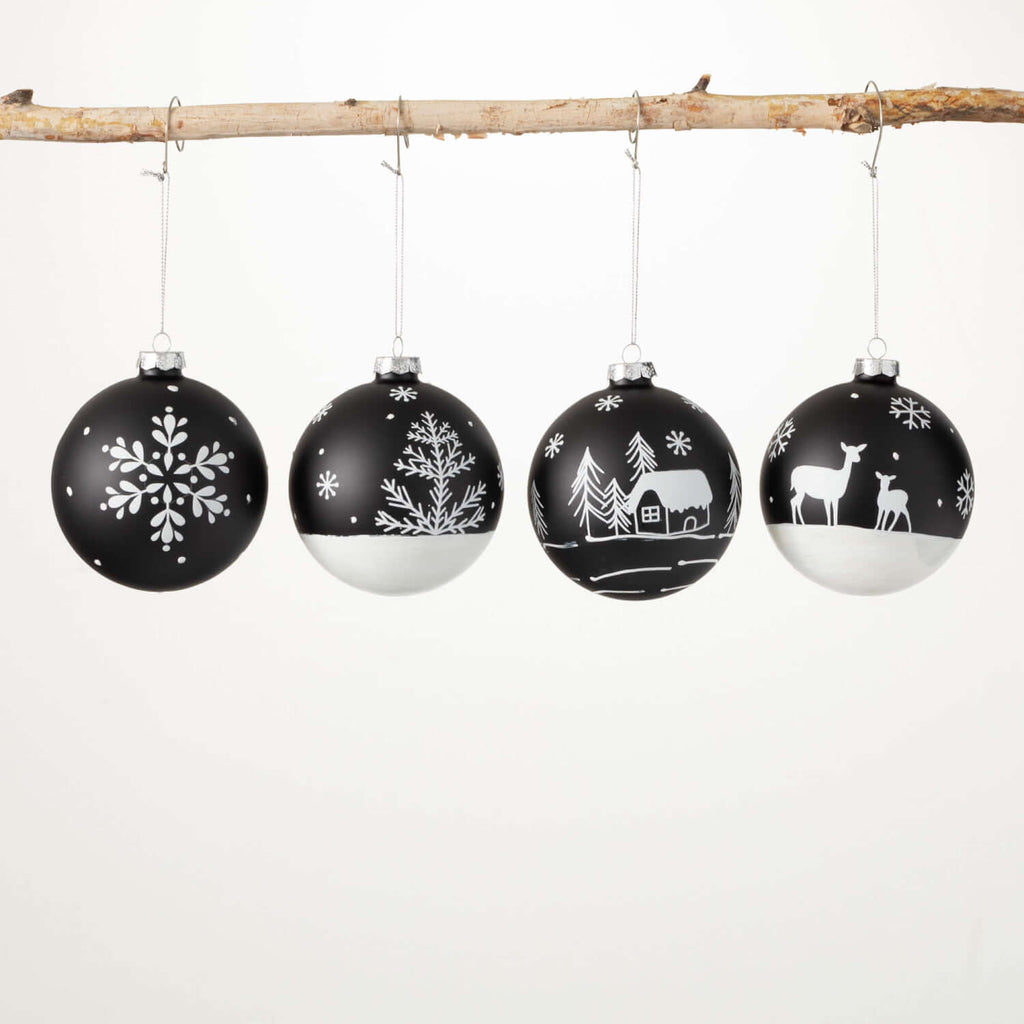 Winter Silhouette Ornament Set